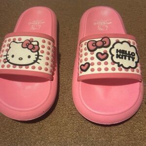 Hello Kitty Pink Polka Dot Kids Slide Sandals